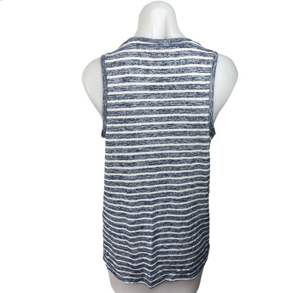 Gap Women's Blue Striped Scoop Neck Sleeveless Stretch Pullover Tank Top Size M - Picture 2 of 4